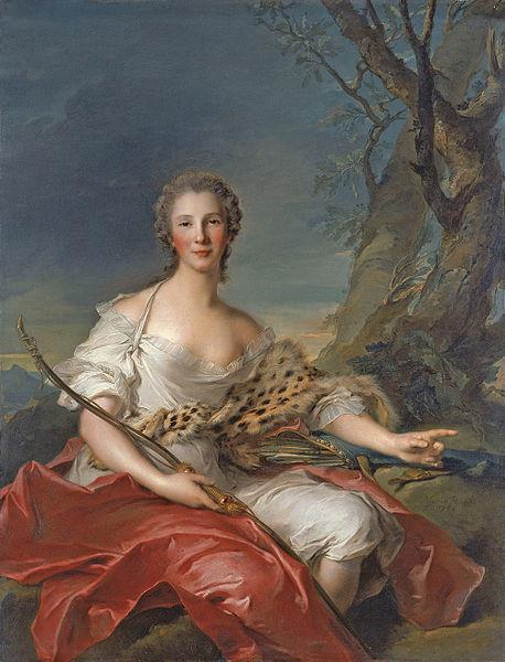Jean Marc Nattier Portrait of Madame Bouret as Diana oil painting image
